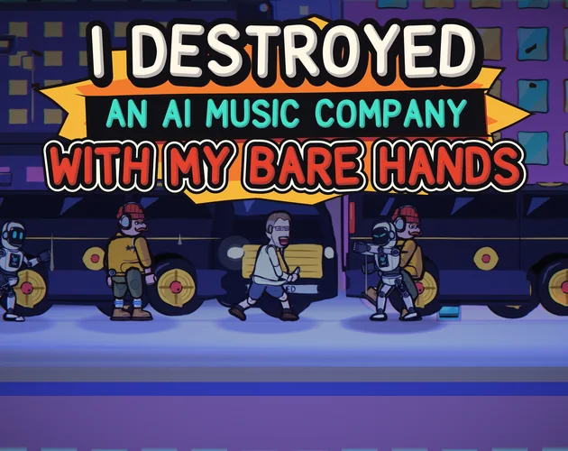 Game cover art showing the musician and Tuneo robots beneath the full game title